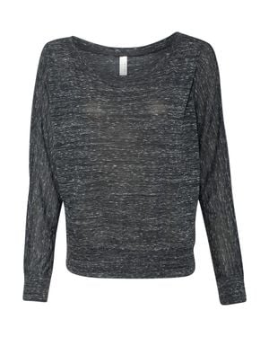 Bella Canvas Flowy Off Shoulder Long Sleeve Tee - Gray