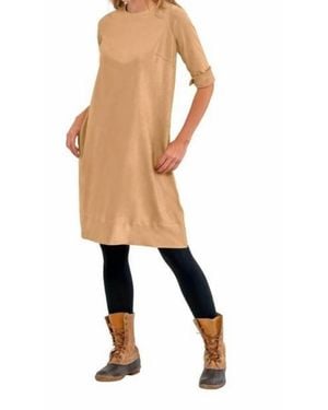 Gretchen Scott Suede Button Back Swing Dress - Green