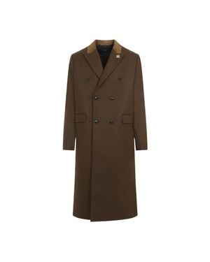 Amiri Dark Wool Db Overcoat - Brown