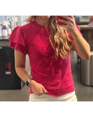 And The Why Double Layer Sleeves Baby Doll Sweater Top - Pink