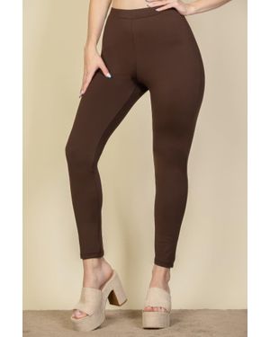 TRUEDAMES Solid High Waist Legging - Natural