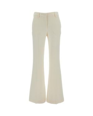 Alberto Biani Flared Cady Wide-Leg Pants - White