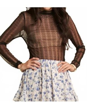 Davi & Dani Midnight Whimsy Mesh Top - Brown