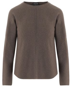 Giorgio Armani Silk And Cashmere Blend Sweater - Brown