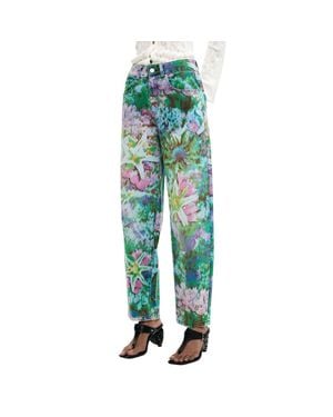 Desigual Cotton Mom Jeans - Green