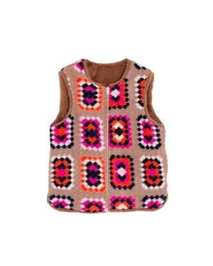 Vilagallo Reversible Crocheted Vest - Red