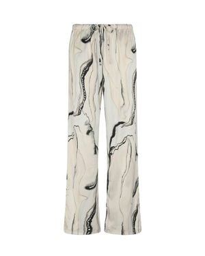Neoblu Calipso Wide-Leg Silk Pants - White