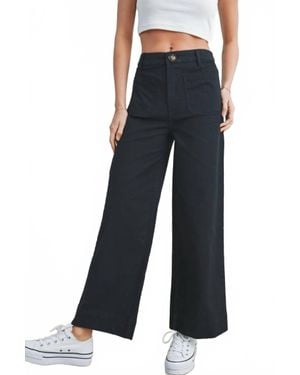 Buttermelon Wide Leg Long Length Jeans - Blue