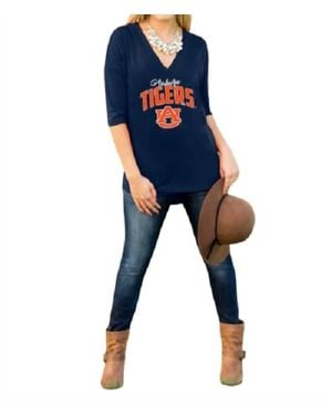 Gameday Couture Auburn College Weekender Top - Blue