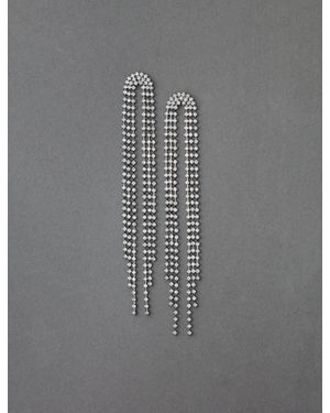 Lucky Brand Sparkle Fringe Earring - Gray