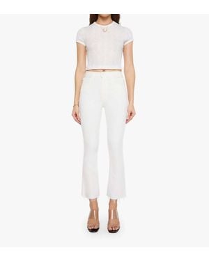 Mother Hustler Ankle Fray Jean - White