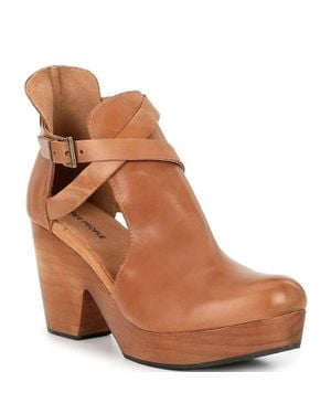 Free People Ankle-Length Leather Clog - Brown