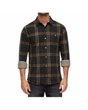 Flag & Anthem Long Sleeve Hero Knit Flannel Shirt - Black