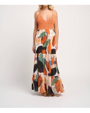 Guadalupe Seneiya Crochet Dress - Orange