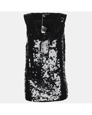 Marina Rinaldi Jersey Sequin Tank Top - Black