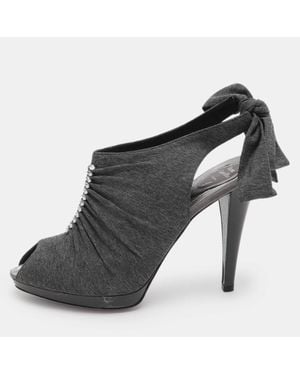 Rene Caovilla Crystal Embellished Size 41 Knit Fabric Booties - Black
