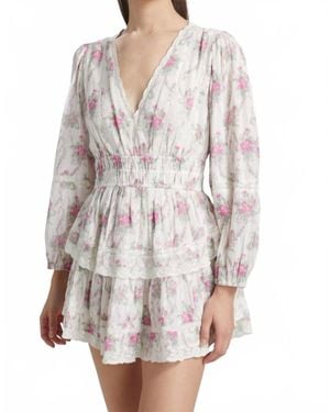 LoveShackFancy Rosamina Rose Picnic Mini Dress - White