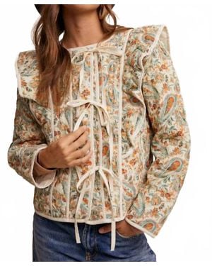 Listicle Solana Paisley Quilted Jacket - Natural