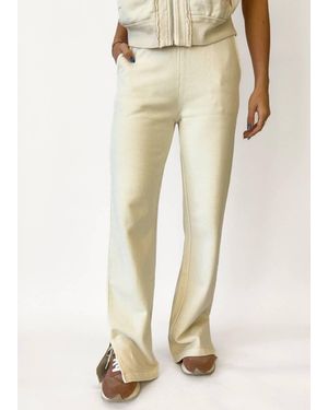 Elan Joni Wide Leg Sweatpants - Natural