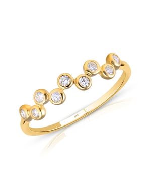 MAX + STONE 10K Dainty Lab Grown Diamond Zig-Zag Ring - Metallic
