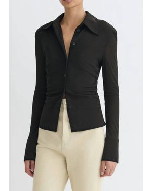 Nanushka Idana Long Sleeve Shirt - Black