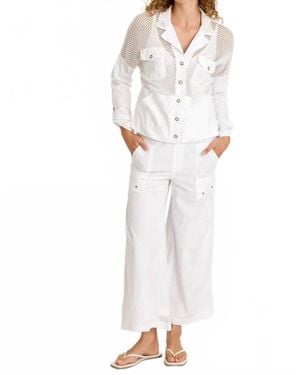 XCVI Niels Long Sleeve Button Down Jacket - White
