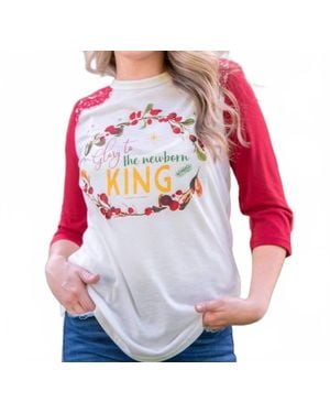 Southern Grace Hail To The King Baseball Jersey With Lace Accent Christmas Shirts - Red