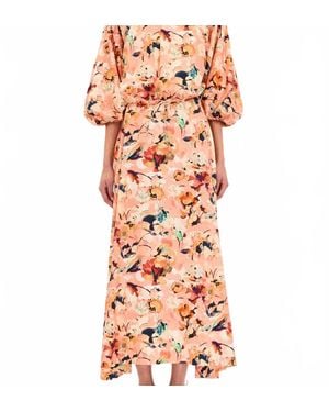 Ulla Johnson Lucie Floral Cotton Bubble Top - Orange