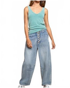 Pol Denim Boyfriend Pants - Blue