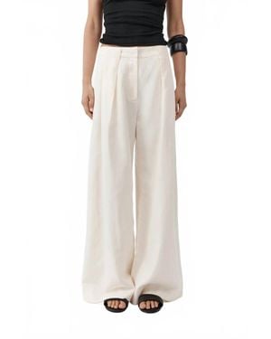 St. Agni Pleat Loop Pants - White