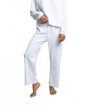 Leallo Dune Crop Straight Pants - White