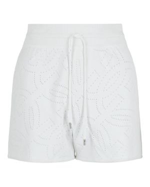 Ferragamo Gancini Pattern Drawstring Shorts - White