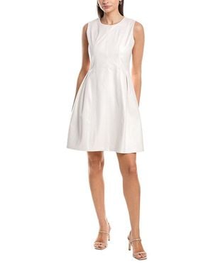 Anne Klein Seamed Fit & Flare Pearlized Mini Dress - White