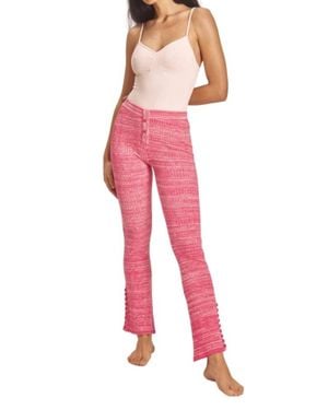 Live The Process Marl Flare Pant - Red