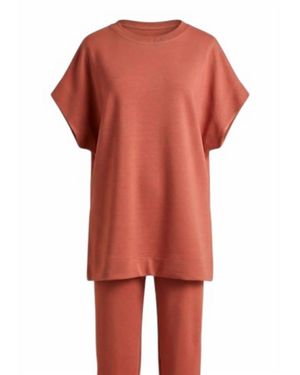 P.Cill Modal Contrast Tunic Top - Orange
