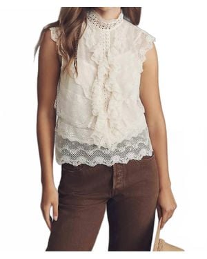 LOVE THE LABEL Eden Cap Sleeves Top - Brown