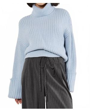 Apricot Chunky Knit Sweater - Blue