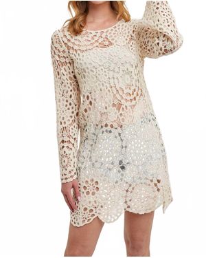 Bluivy Crochet Beach Cover Up Dress - White