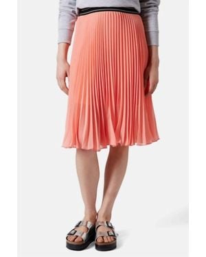 TOPSHOP Pleated Midi Skirt - Red