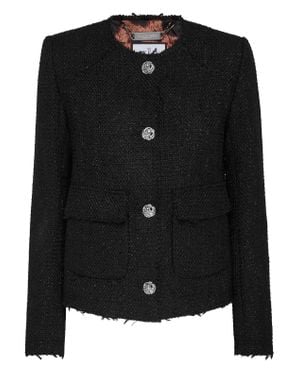 Philipp Plein Tweed Jacket Ls - Black