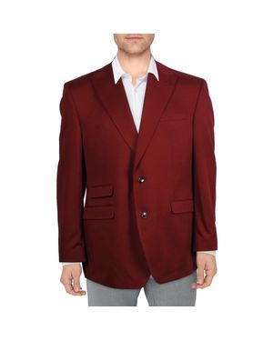 Tayion By Montee Holland Acontour Collar Polyester Two-Button Blazer - Red