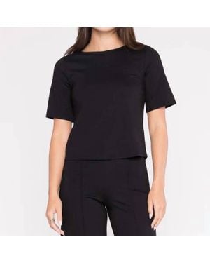 Ripley Rader Ponte Knit Short Sleeve Top - Black