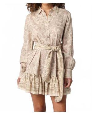 Olivaceous Carly Ruffled Dress - Natural