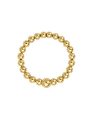 BARA BOHEME Classic 2Mm Beaded Stretchy Ring - Metallic