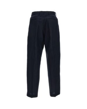 Paul Smith Relaxed Fit Linen Pants With French Pockets - Blue