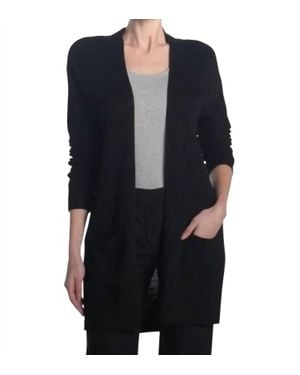 Tahari Long Sleeve V Neck Cardigan - Black