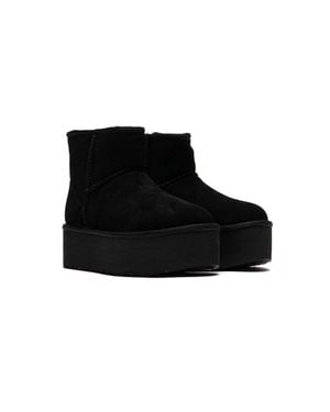 UGG Classic 1134991-Blk Boots Suede Platform Shoes Rhs7364 - Black