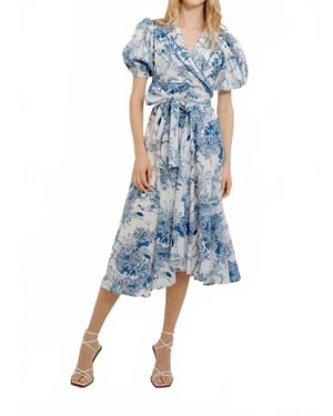 Guadalupe Monica Wrap Dress - Blue