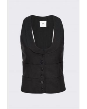RTA Brasserie Waistcoat Top - Black