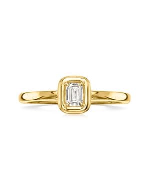 Ross-Simons Bezel-Set Emerald-Cut Lab-Grown Diamond Ring - Metallic